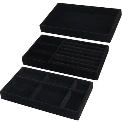 Portable Velvet Jewelry Ring Jewelry Display Organizer Box Tray Holde