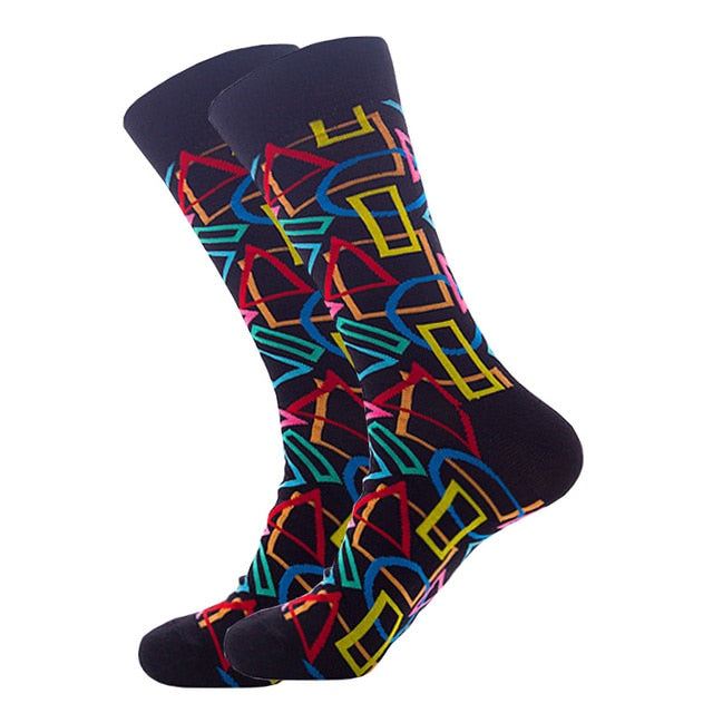 Mens Happy Colorful Striped Socks