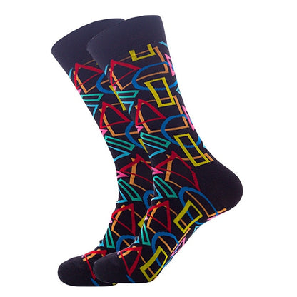 Mens Happy Colorful Striped Socks