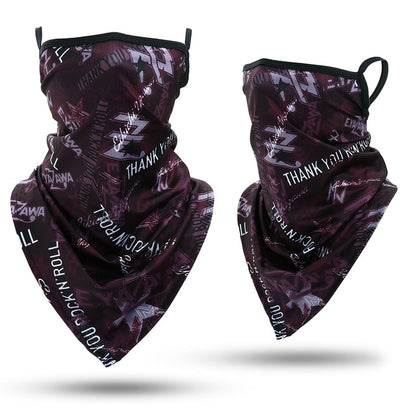 Skull Bandana Hanging Ear Triangle Face Mask Cycling