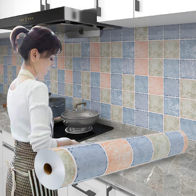 Kitchen Stove Oil proof Sticker Waterproof High Temperature Resistant Wallpapers