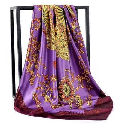 Fashion Scarves For Women Shawl Print Silk Satin