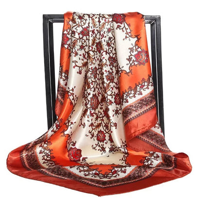 Fashion Scarves For Women Shawl Print Silk Satin