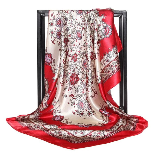 Fashion Scarves For Women Shawl Print Silk Satin