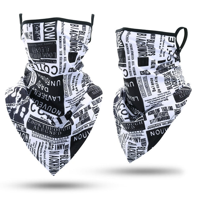 Skull Bandana Hanging Ear Triangle Face Mask Cycling