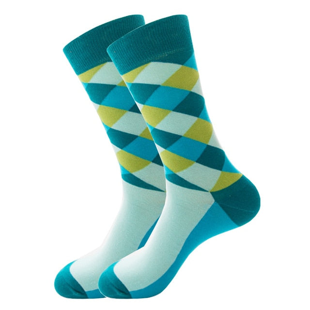 Mens Happy Colorful Striped Socks