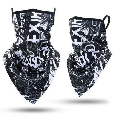 Skull Bandana Hanging Ear Triangle Face Mask Cycling