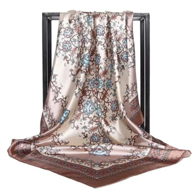 Fashion Scarves For Women Shawl Print Silk Satin