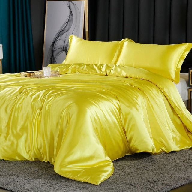 Mulberry Silk Luxury Bedding Set With Fitted Sheet High-end 100% Silk Satin Bedding Sets