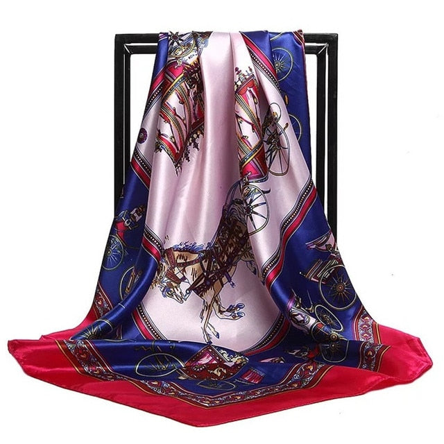 Fashion Scarves For Women Shawl Print Silk Satin