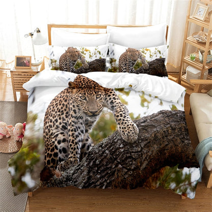 Lion, Tiger, Leopard Bedding Set Boy Duvet Cover Set 3d Bed Linen Fashion Print Comforter Cover - Duvet Cover Set