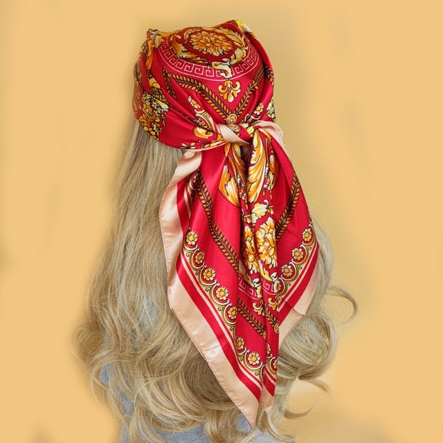 Fashion Scarves For Women Shawl Print Silk Satin