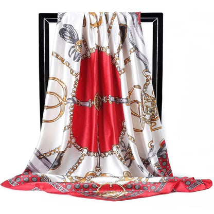 Fashion Scarves For Women Shawl Print Silk Satin