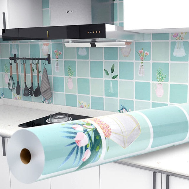 Kitchen Stove Oil proof Sticker Waterproof High Temperature Resistant Wallpapers