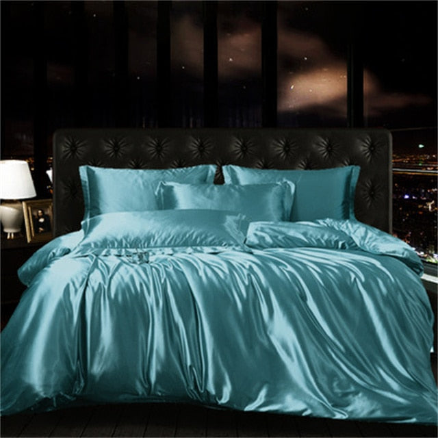 Mulberry Silk Luxury Bedding Set With Fitted Sheet High-end 100% Silk Satin Bedding Sets