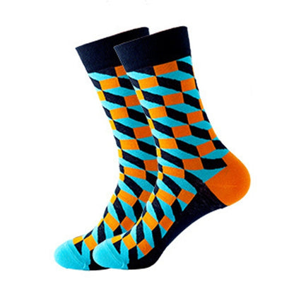 Mens Happy Colorful Striped Socks