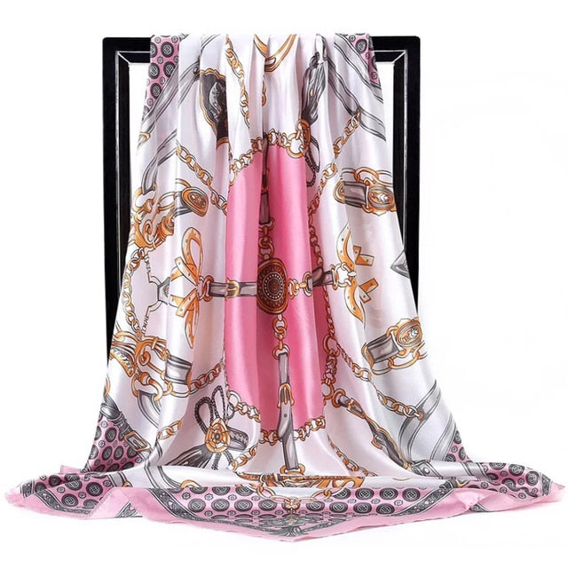 Fashion Scarves For Women Shawl Print Silk Satin