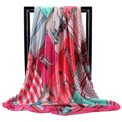 Fashion Scarves For Women Shawl Print Silk Satin