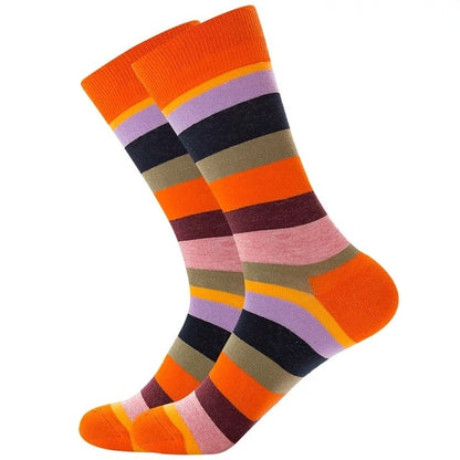 Mens Happy Colorful Striped Socks