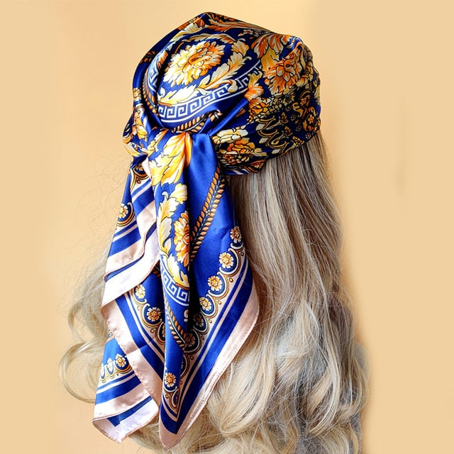 Fashion Scarves For Women Shawl Print Silk Satin