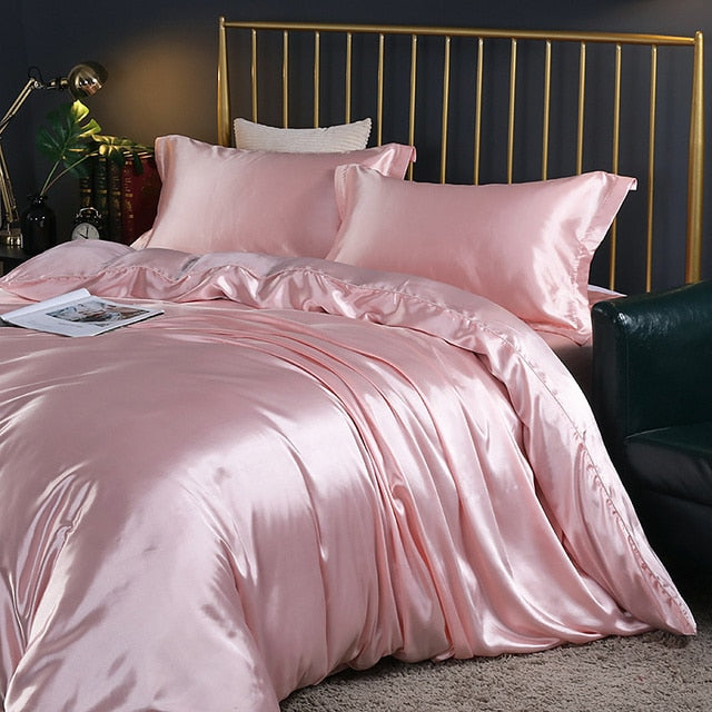 Mulberry Silk Luxury Bedding Set With Fitted Sheet High-end 100% Silk Satin Bedding Sets