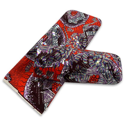 Sequins Embroidery Nigerian African Fabric - Azahshopping