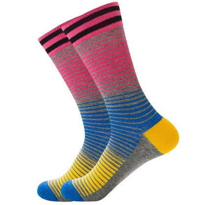 Mens Happy Colorful Striped Socks