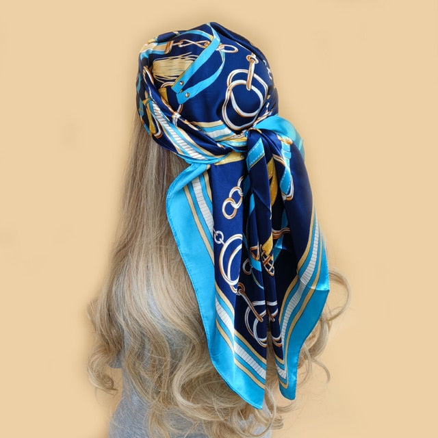 Fashion Scarves For Women Shawl Print Silk Satin