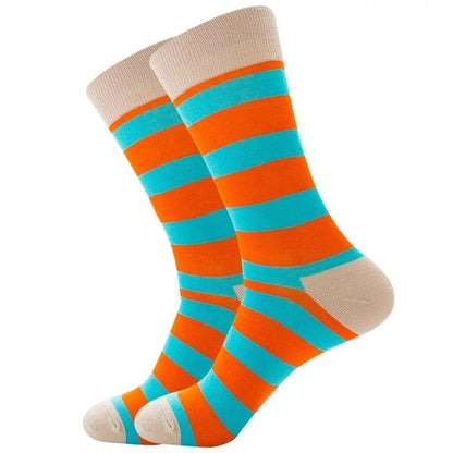 Mens Happy Colorful Striped Socks