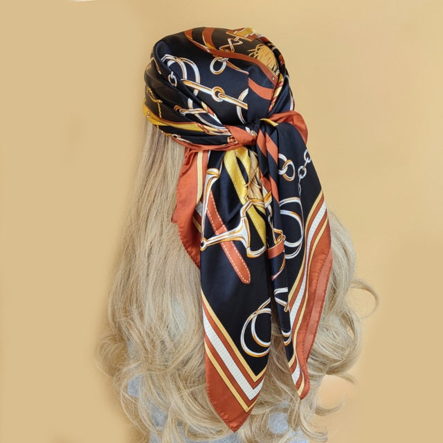 Fashion Scarves For Women Shawl Print Silk Satin