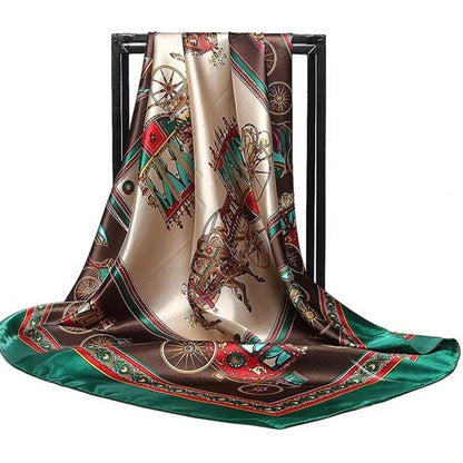 Fashion Scarves For Women Shawl Print Silk Satin