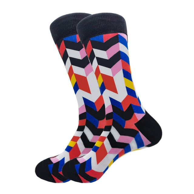 Mens Happy Colorful Striped Socks