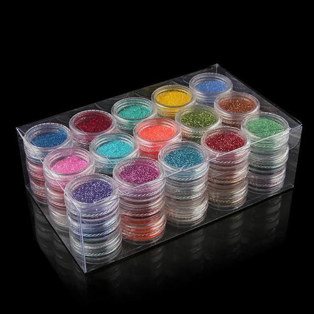 Temporary Diamond Glitter Tattoo Kit 24 Colors Powder 4 Glue For Fake Tattoo