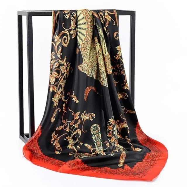 Fashion Scarves For Women Shawl Print Silk Satin