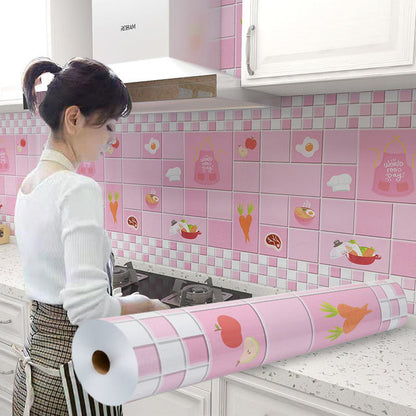 Kitchen Stove Oil proof Sticker Waterproof High Temperature Resistant Wallpapers