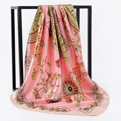 Fashion Scarves For Women Shawl Print Silk Satin