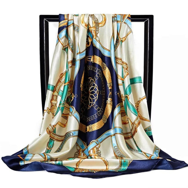 Fashion Scarves For Women Shawl Print Silk Satin