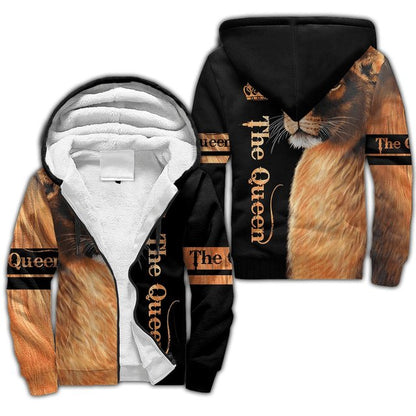 Lion Queen 3d Printed Fleece Zipper Hoodies Men Women