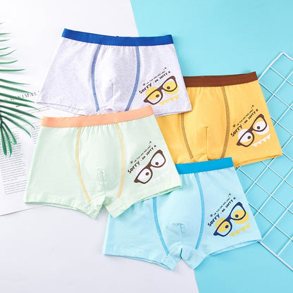 Kids Cartoon Cotton Shorts Underpants (4pcs Set)