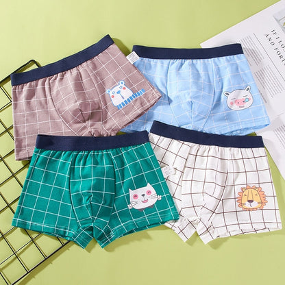 Kids Cartoon Cotton Shorts Underpants (4pcs Set)
