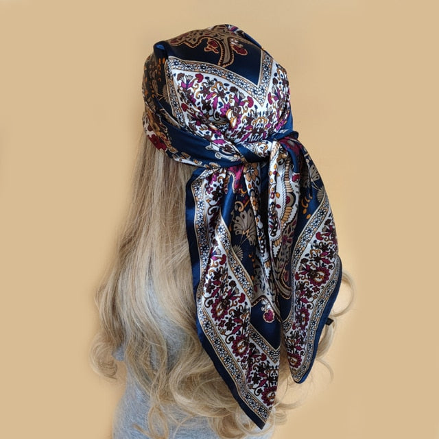 Fashion Scarves For Women Shawl Print Silk Satin