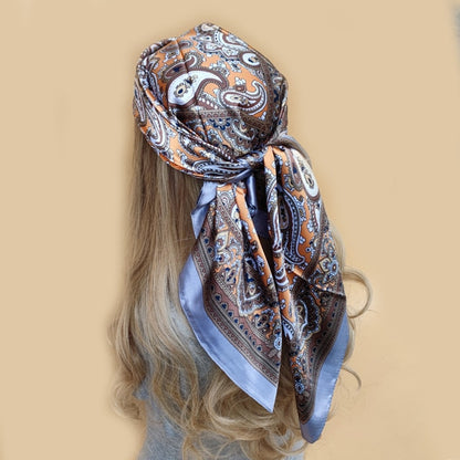 Fashion Scarves For Women Shawl Print Silk Satin