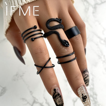 Vintage Gothic Metal Rings Set For Women