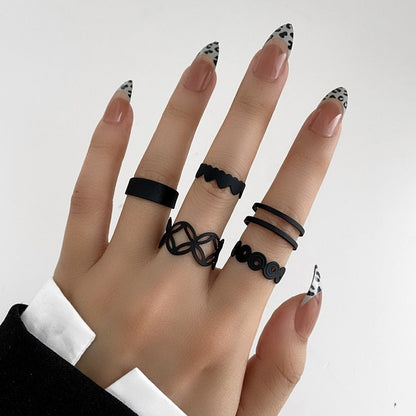 Vintage Gothic Metal Rings Set For Women