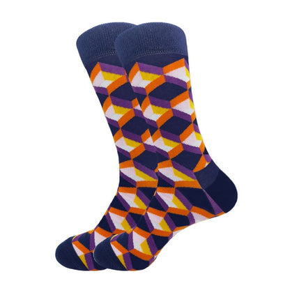 Mens Happy Colorful Striped Socks