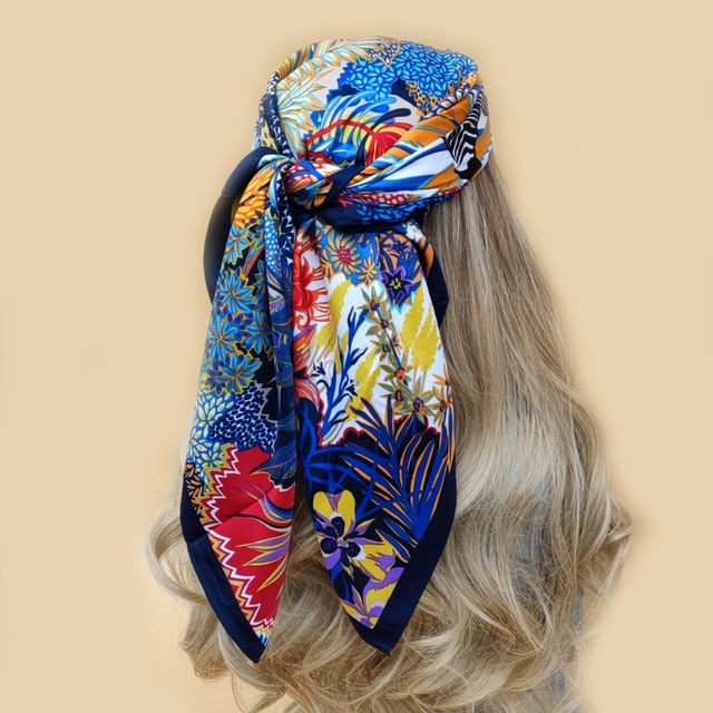 Fashion Scarves For Women Shawl Print Silk Satin