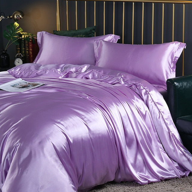 Mulberry Silk Luxury Bedding Set With Fitted Sheet High-end 100% Silk Satin Bedding Sets