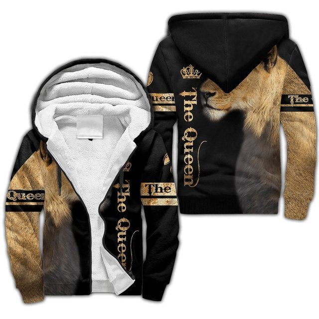 Lion Queen 3d Printed Fleece Zipper Hoodies Men Women Sweatshirts