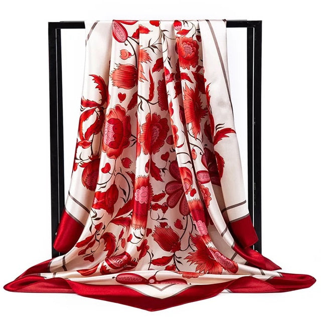 Fashion Scarves For Women Shawl Print Silk Satin