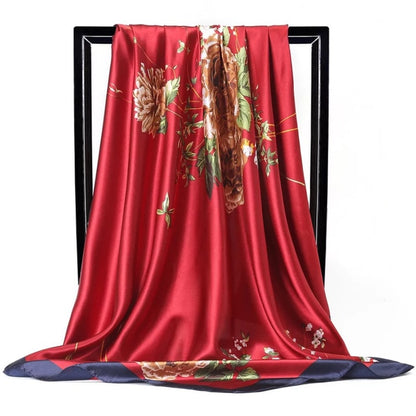 Fashion Scarves For Women Shawl Print Silk Satin